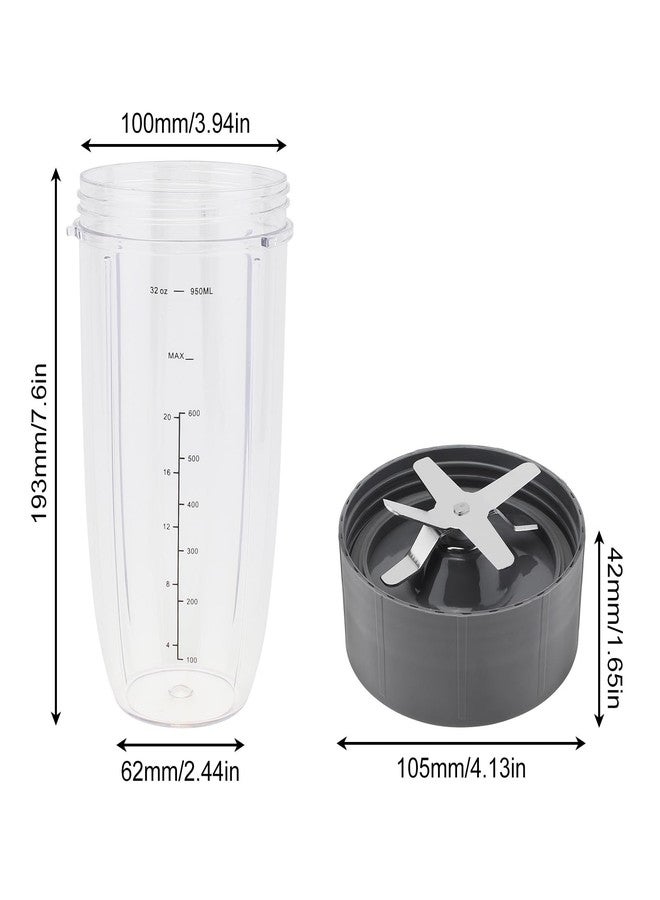 TQEONKL Blender Cup and Blade Replacement Parts, 32oz Juicer Cup and Extractor Blade Come with 2 Rubber Gaskets, Fit for NutriBullet High-Speed Blender/Mixer System 600W/900W Series - Image 4